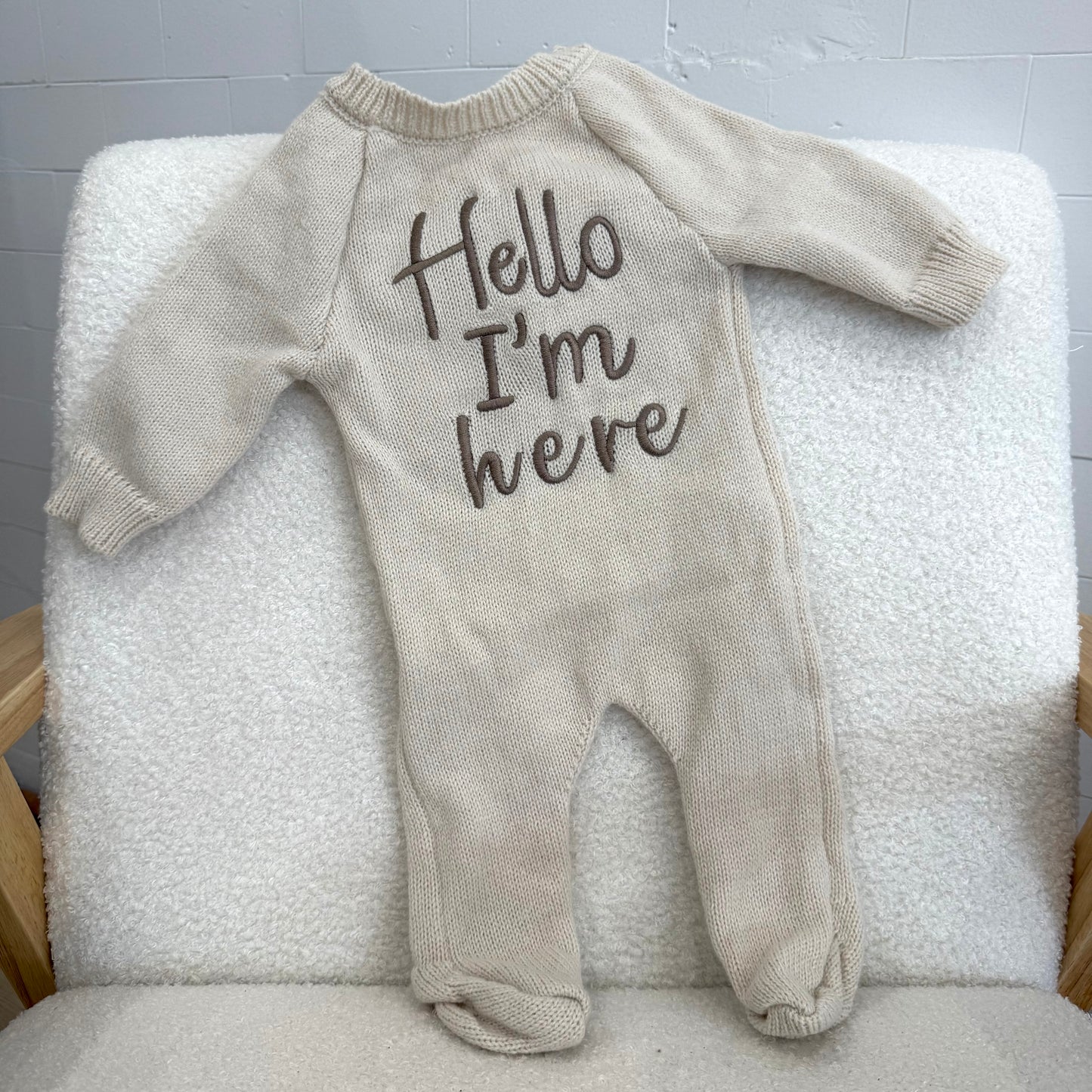 Hello World Knit Onesie