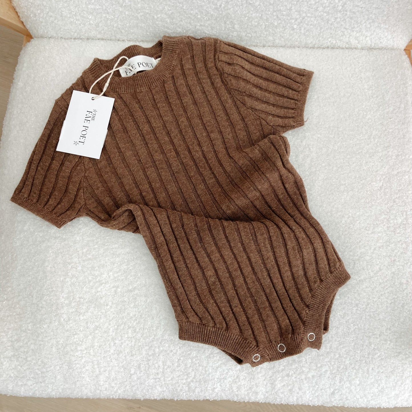 Brown Ribbed Onesie