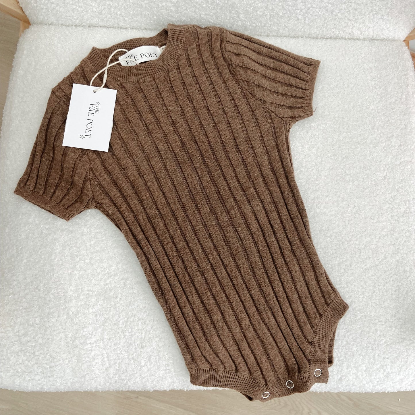 Brown Ribbed Onesie
