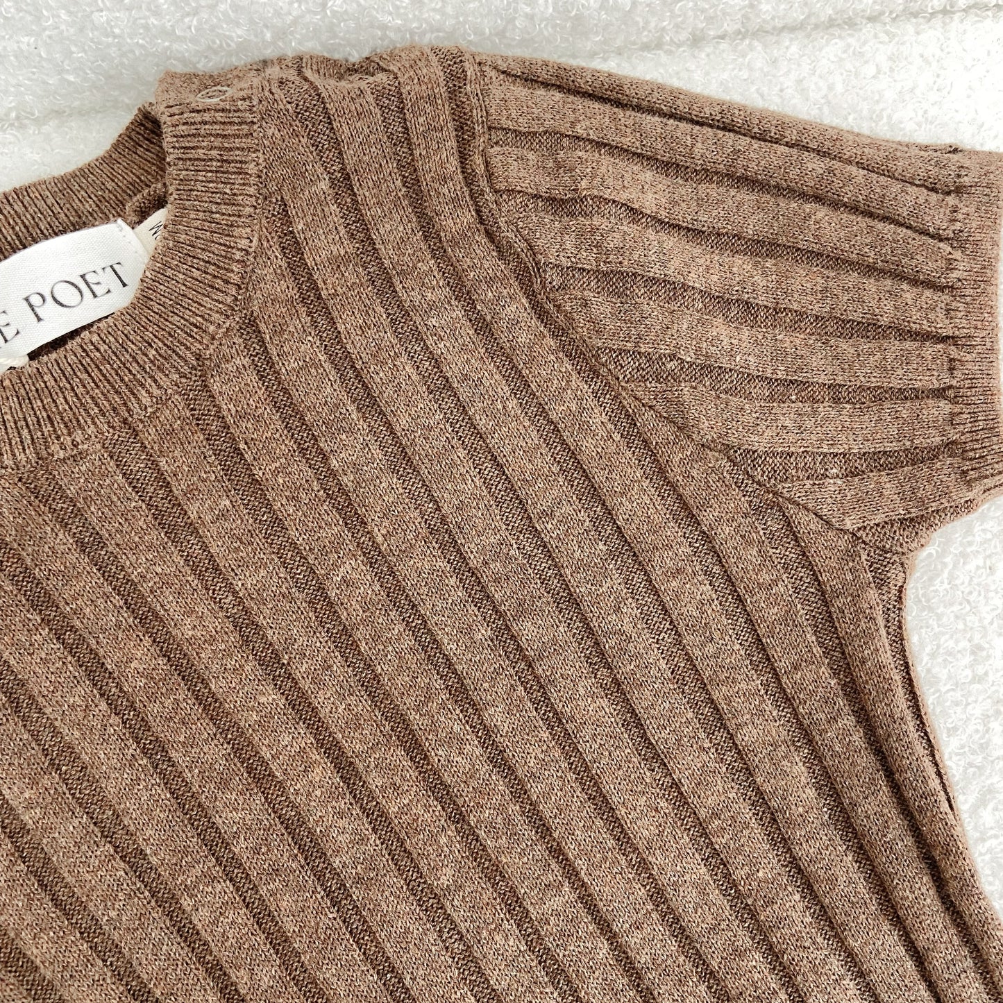 Brown Ribbed Onesie