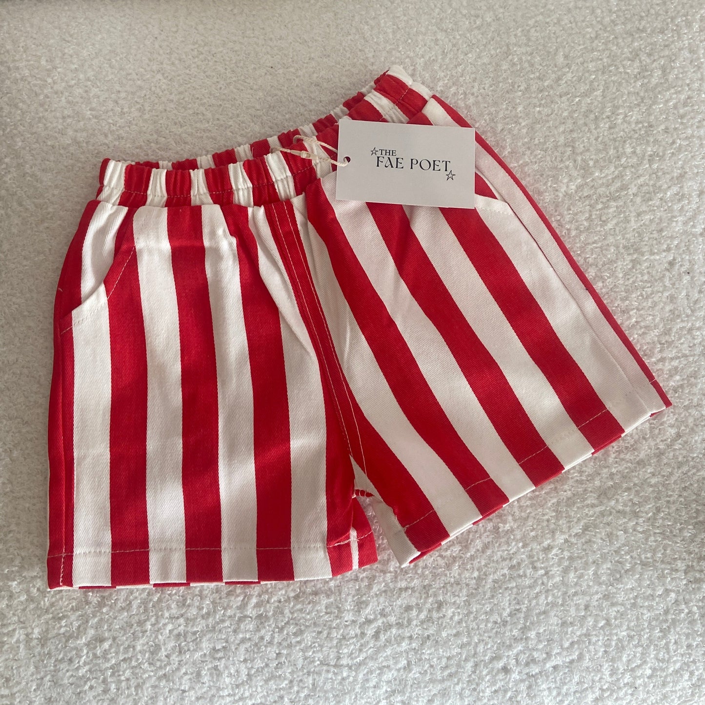 Red and White Shorts