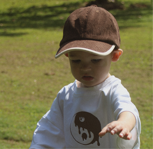 Brown corduroy cap