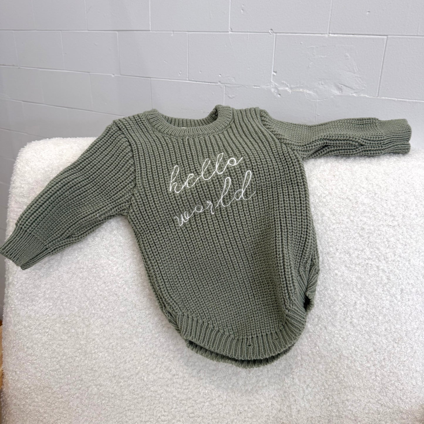 Hello World Knit Onesie