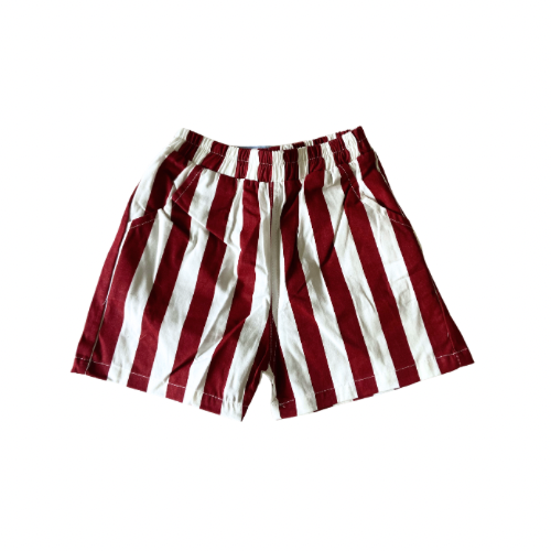 Dark Red & White shorts
