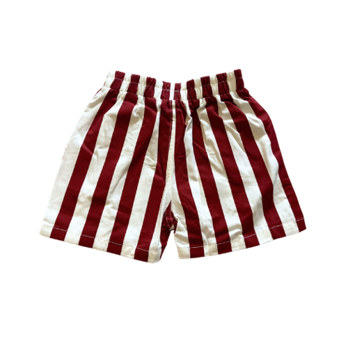 Dark Red & White shorts